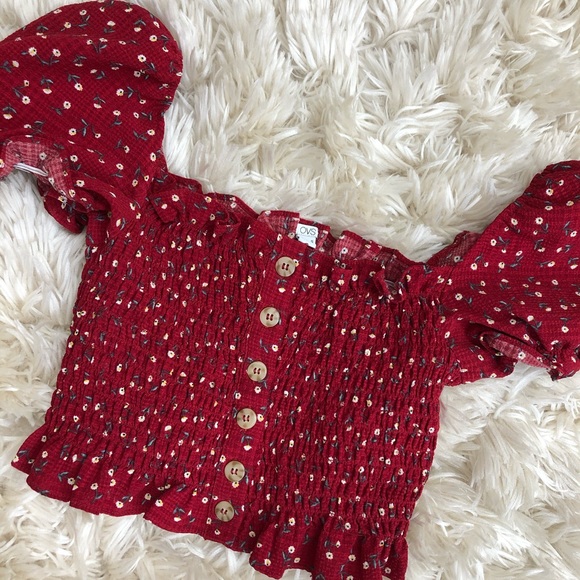 Puffy sleeves picnic crop top - Picture 5 of 5